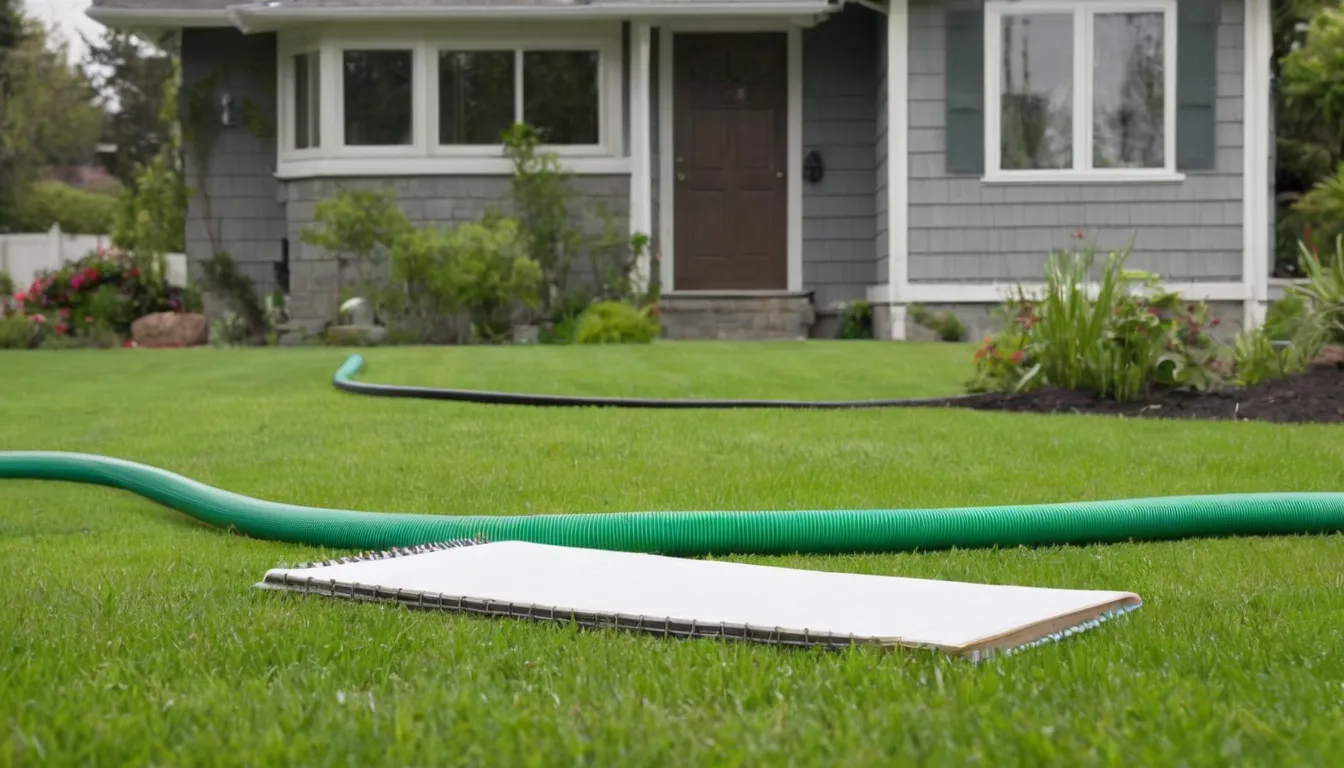 A septic tank access lid in a lawn near a ranch home in the East Bethel area